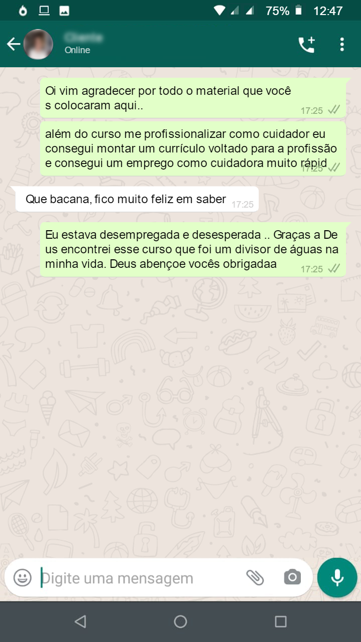 Depoimento de aluna 1
